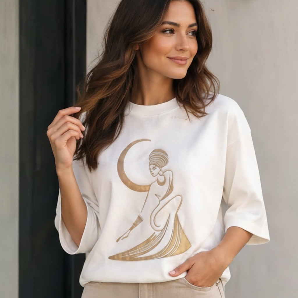 Bluza z Haftowaną Kobietą