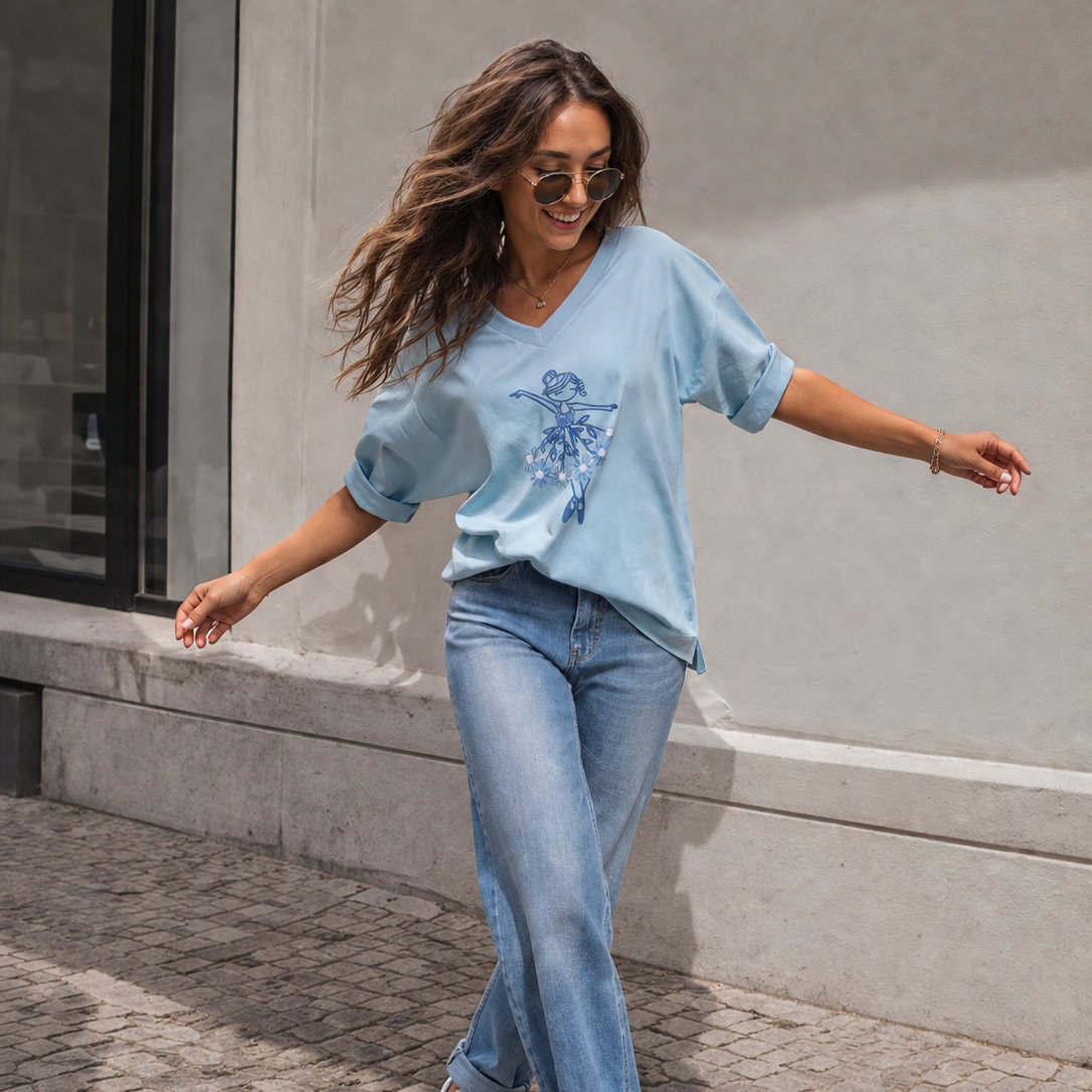 Bluza z Haftowaną Baletnicą