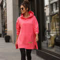 Długa Bluza Oversize z Kapturem Damska – Modna Tunika Hoodie